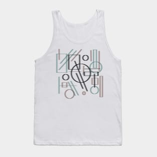 Brown blue geometric pattern paint Tank Top